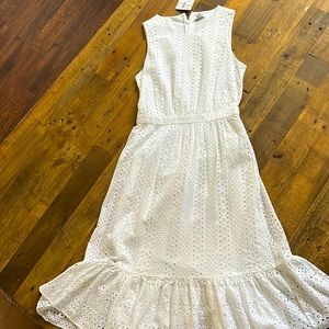 NWT J. Crew white summer midi dress 🤩